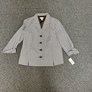 Kim Rogers Tan and White Patterned Jacket